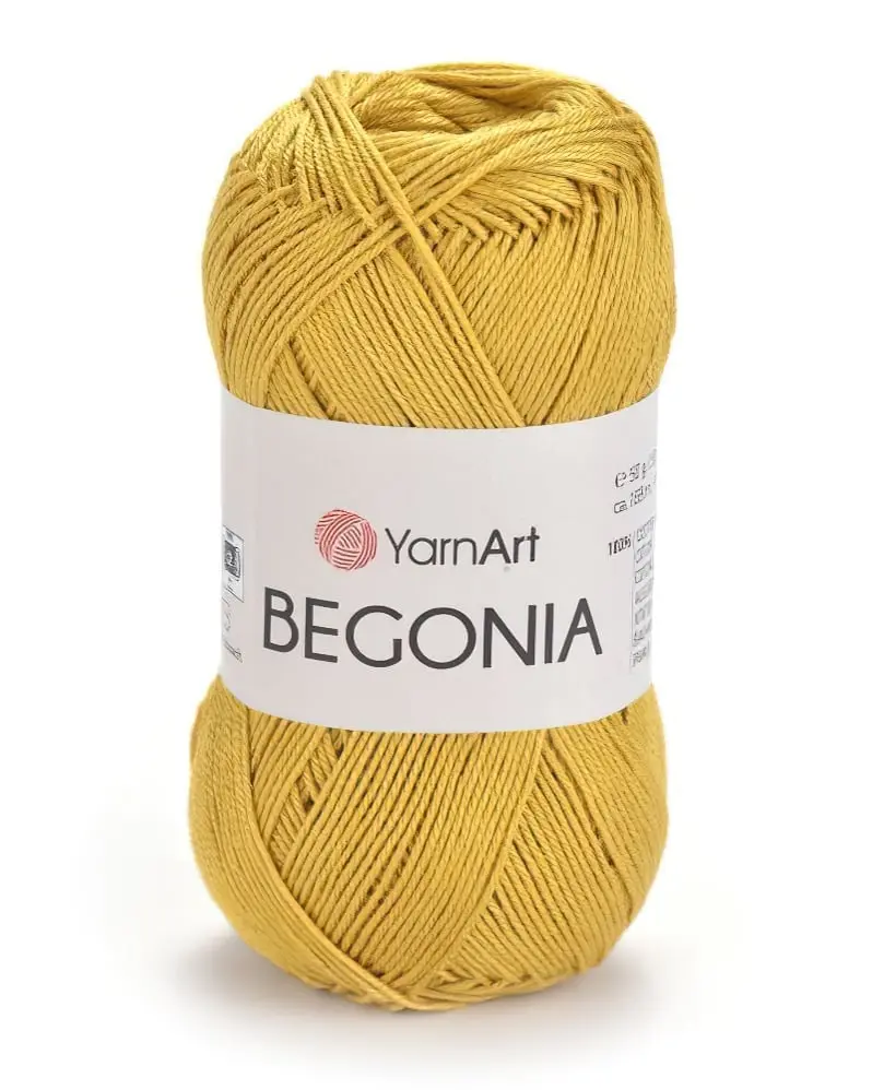 YarnArt Pletací / háčkovací příze YarnArt BEGONIA 4940 hořčicově žlutá, jednobarevná, mercerovaná, 50g/169m