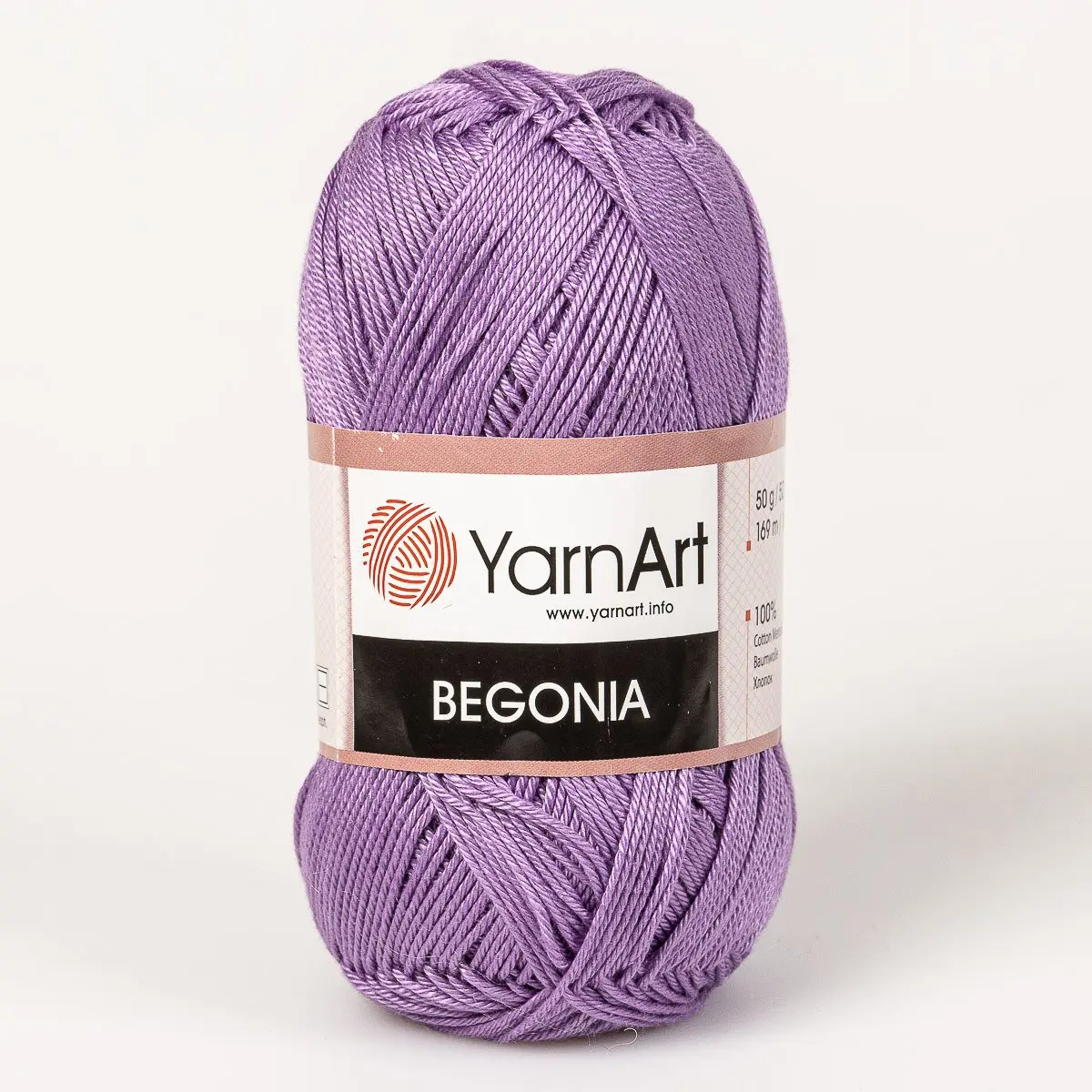 YarnArt Pletací / háčkovací příze YarnArt BEGONIA 6309 středně fialová, jednobarevná, mercerovaná, 50g/169m