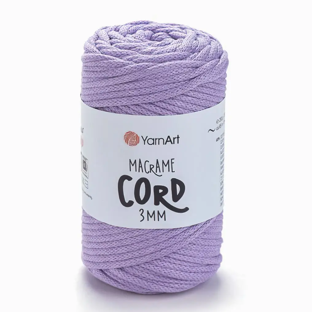 Pletací / háčkovací příze YarnArt MACRAME CORD 3mm 765 světle fialová 250g/85m