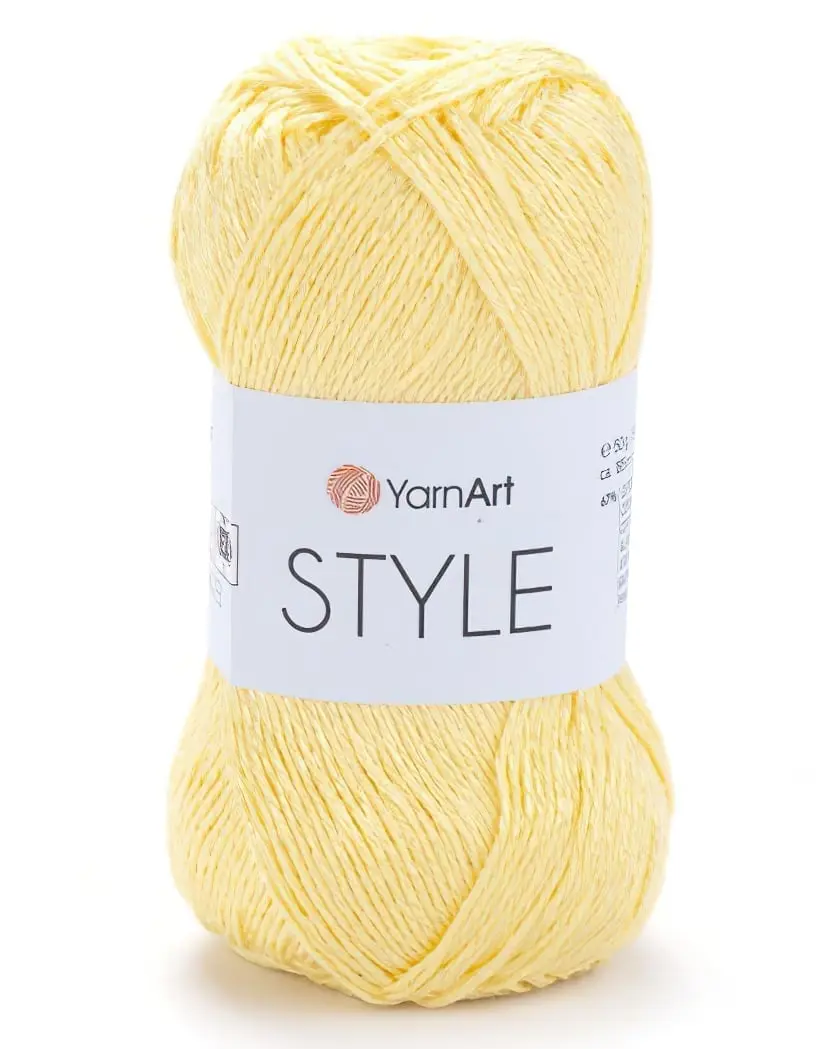 Pletací / háčkovací příze YarnArt STYLE 656 světle žlutá, jednobarevná, viskózová, 50g/185m