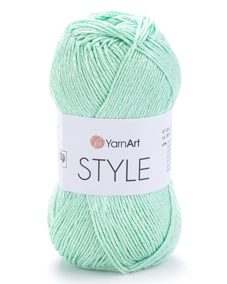 Pletací / háčkovací příze YarnArt STYLE 659 mintově zelená, jednobarevná, viskózová, 50g/185m