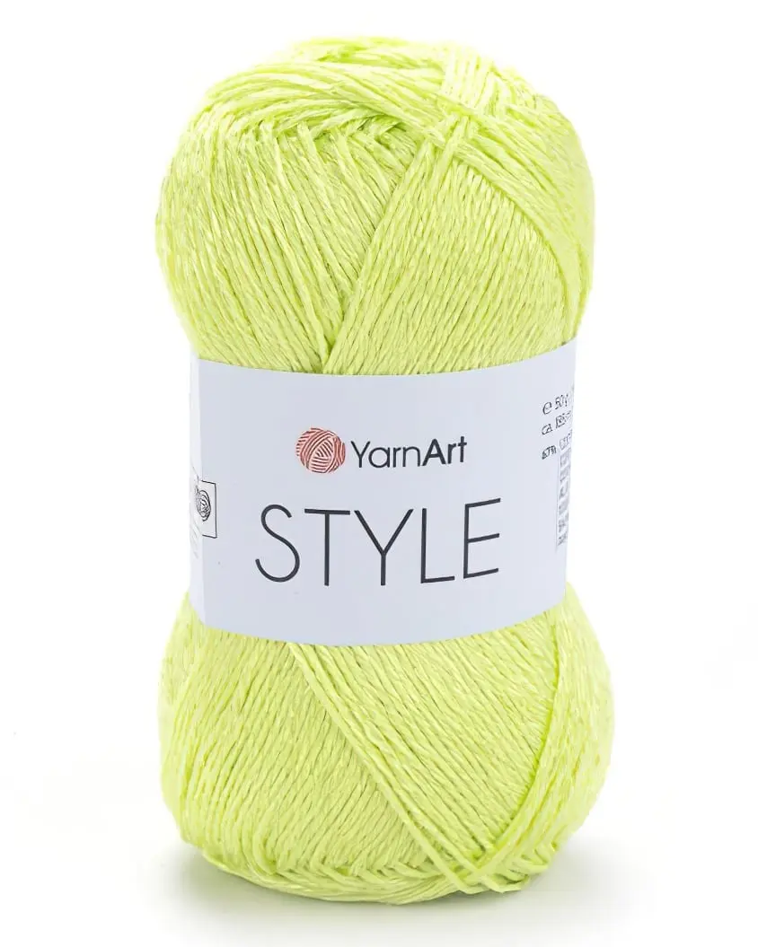 Pletací / háčkovací příze YarnArt STYLE 662 ostře světle zelená, jednobarevná, viskózová, 50g/185m