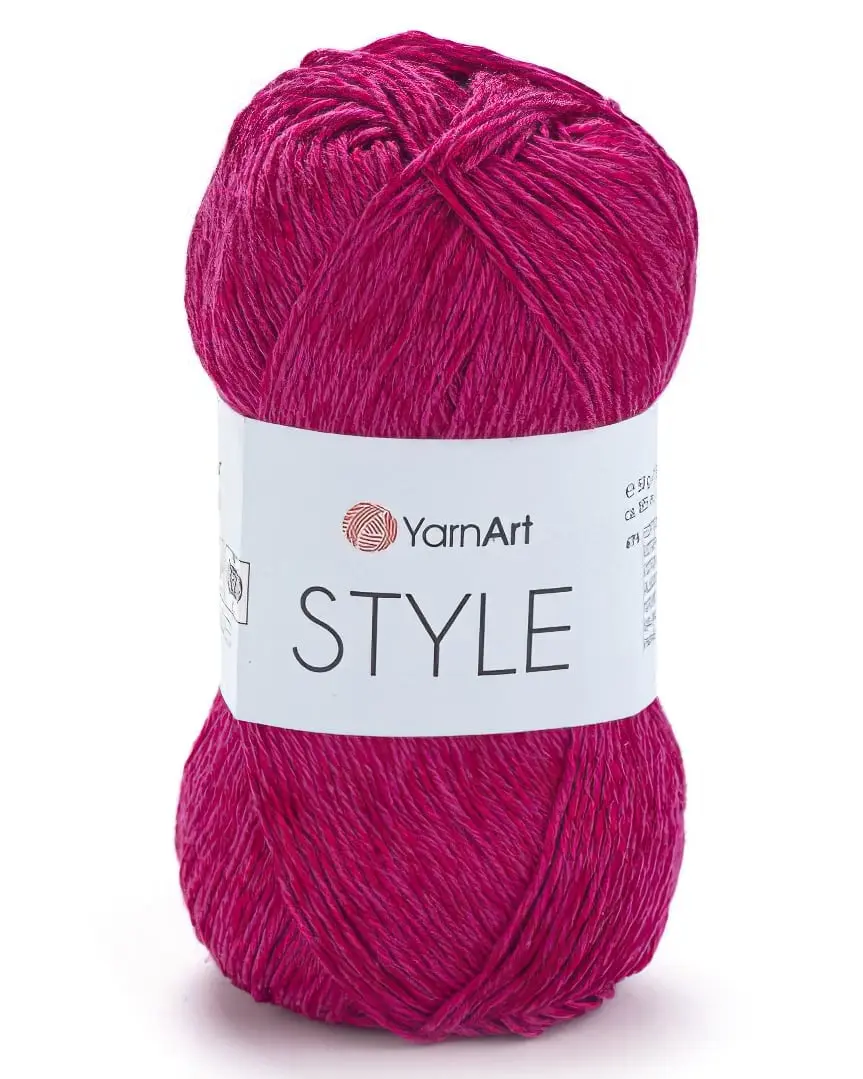 Pletací / háčkovací příze YarnArt STYLE 661 malinová, jednobarevná, viskózová, 50g/185m