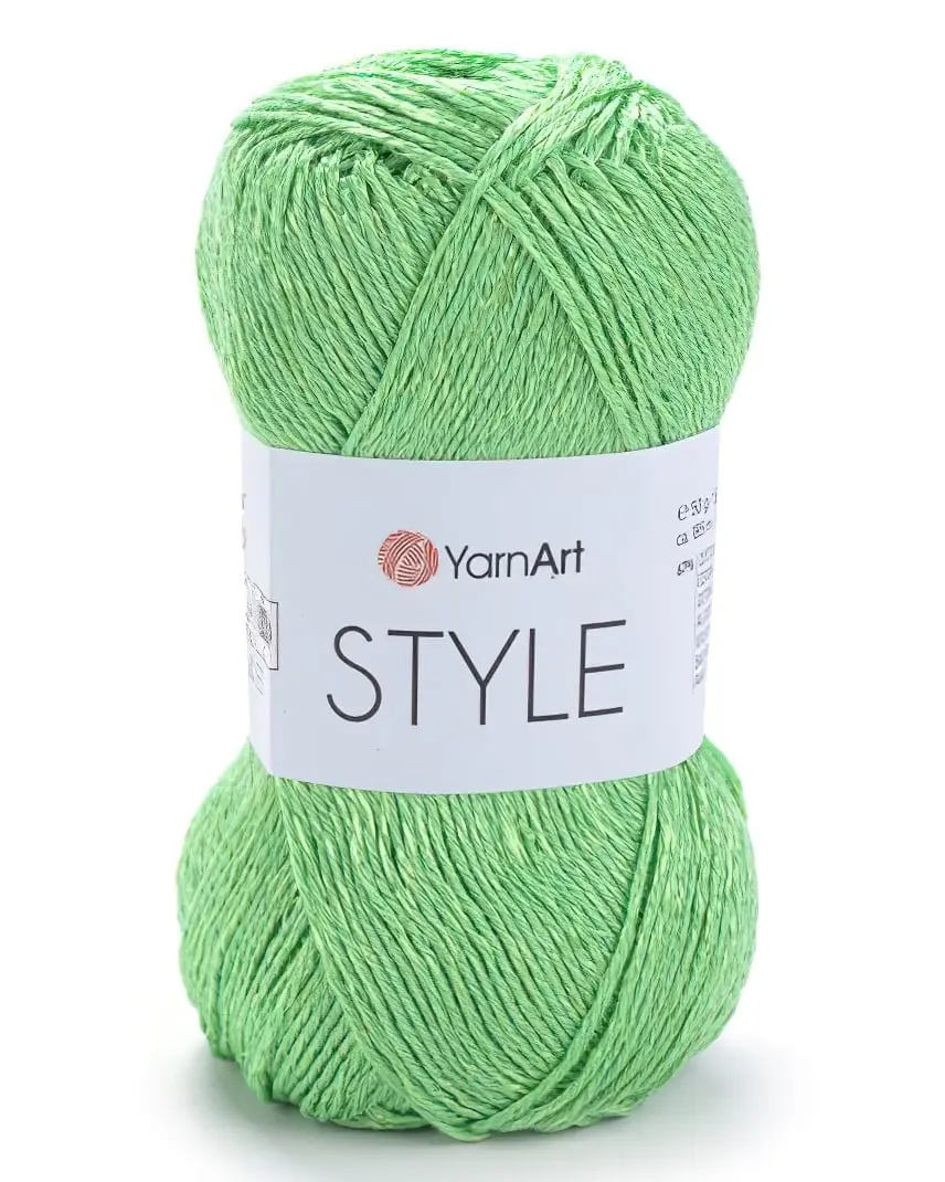 Pletací / háčkovací příze YarnArt STYLE 663 světle zelená, jednobarevná, viskózová, 50g/185m