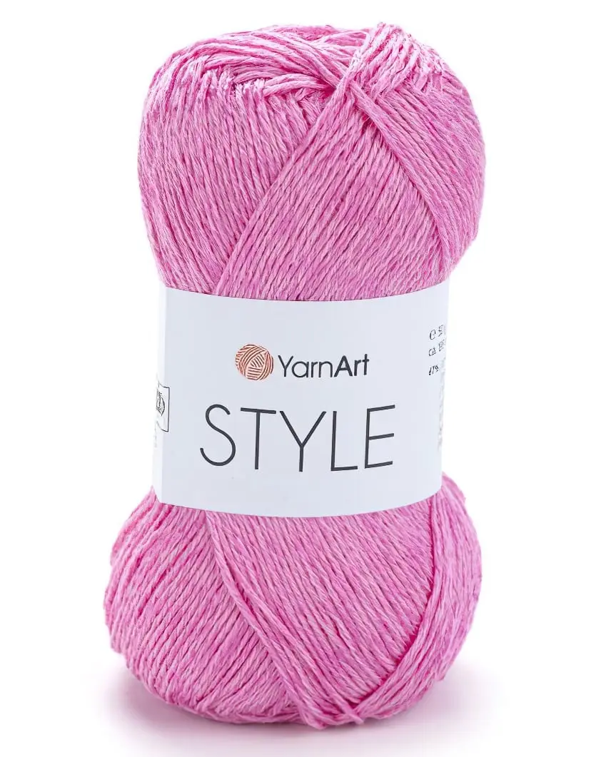 Pletací / háčkovací příze YarnArt STYLE 665 světle růžová, jednobarevná, viskózová, 50g/185m