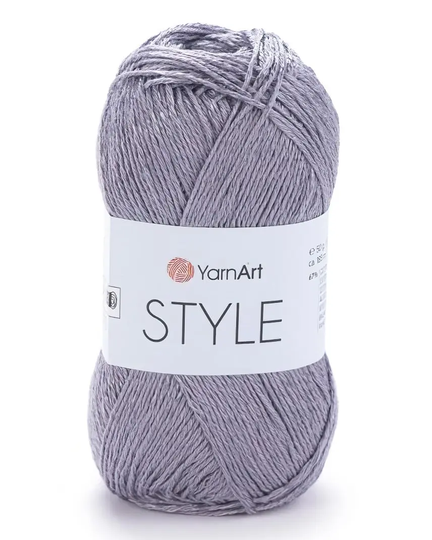 Pletací / háčkovací příze YarnArt STYLE 667 světle šedá, jednobarevná, viskózová, 50g/185m