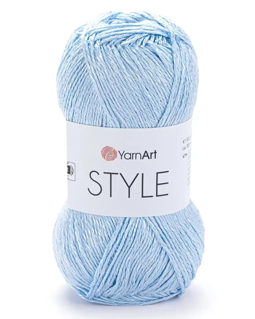 Pletací / háčkovací příze YarnArt STYLE 668 světle modrá, jednobarevná, viskózová, 50g/185m