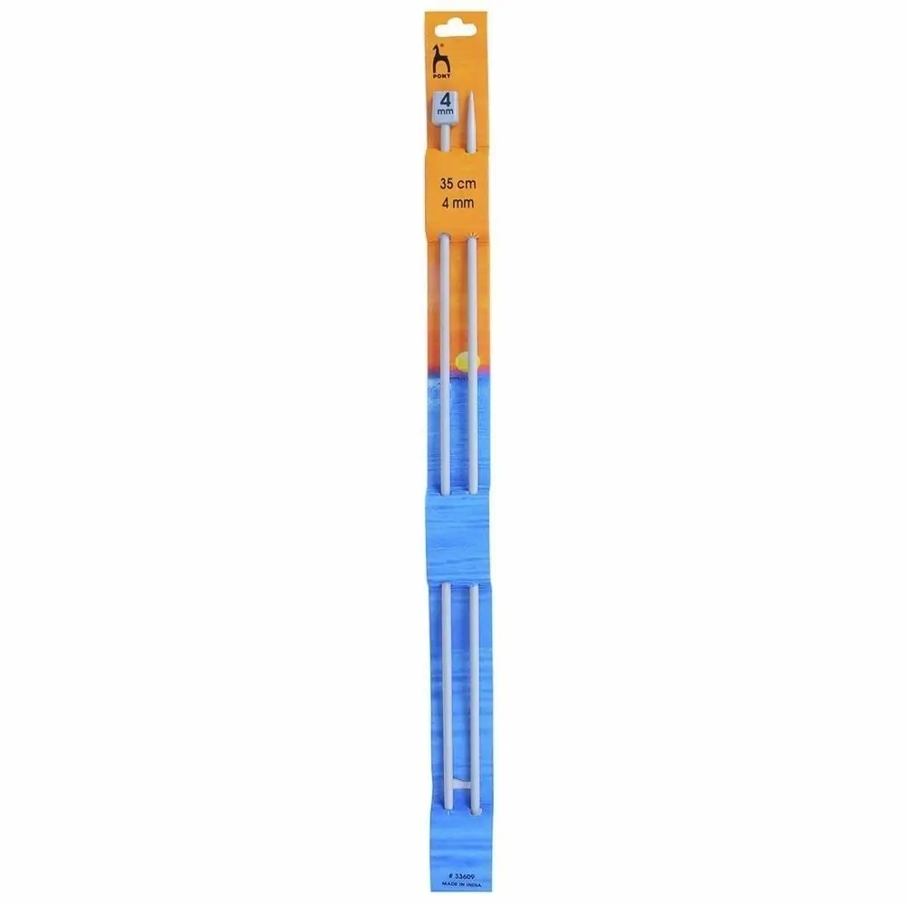 Storex Pletací jehlice PONY, hliníkové, rovné, 2 kusy, délka 35cm, velikost 4mm
