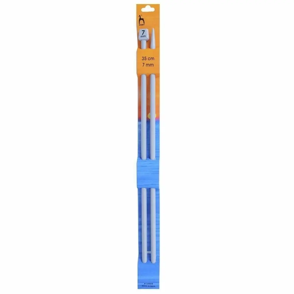 Storex Pletací jehlice PONY, hliníkové, rovné, 2 kusy, délka 35cm, velikost 7mm