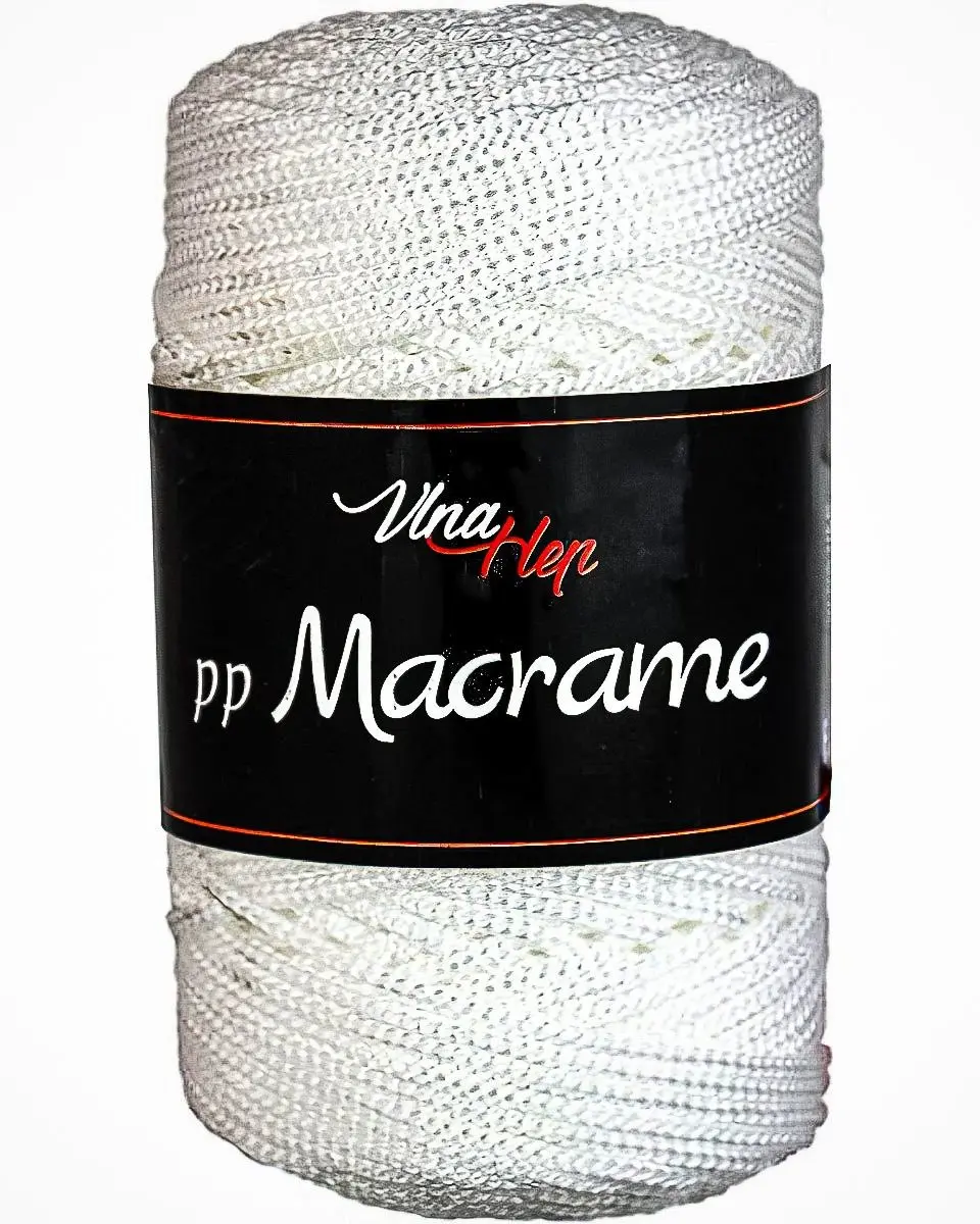 Pletací / háčkovací příze Vlna-Hep PP MACRAME 4002 bílá, jednobarevná, 100g/85m