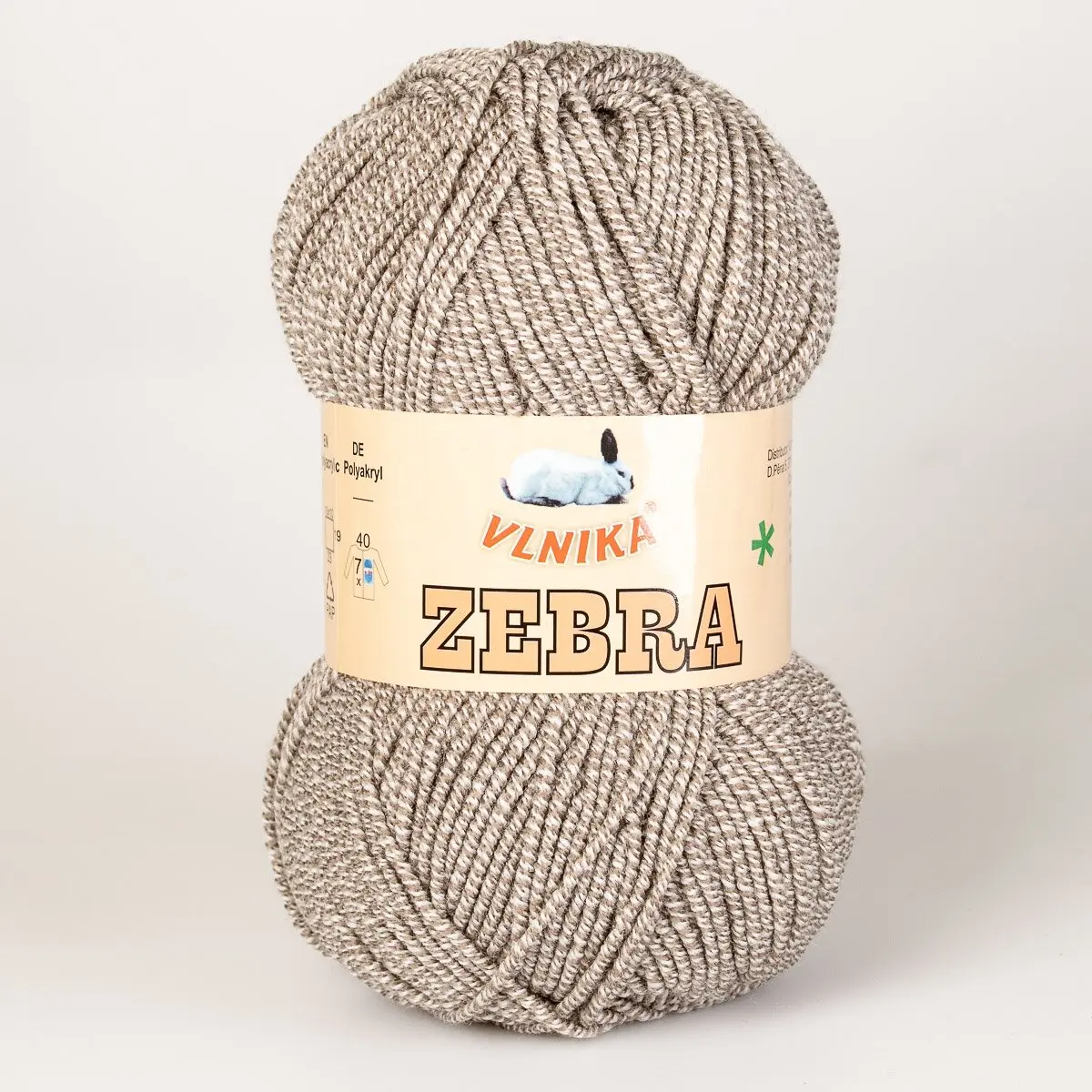 Pletací příze Vlnika ZEBRA 428 béžovo-šedá, melírovaná, 100g/195m
