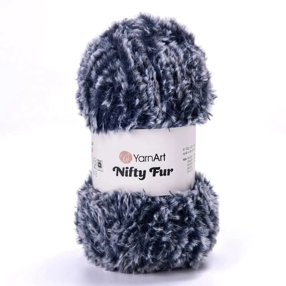 Pletací příze YarnArt NIFTY FUR 8415 tmavě modro-bílá, chlupatá, efektní, 100g/80m