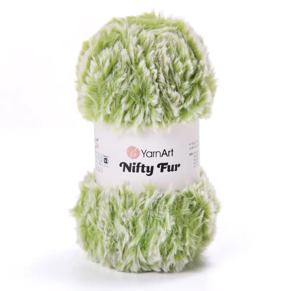 Pletací příze YarnArt NIFTY FUR 8417 zeleno-bílá, chlupatá, efektní, 100g/80m