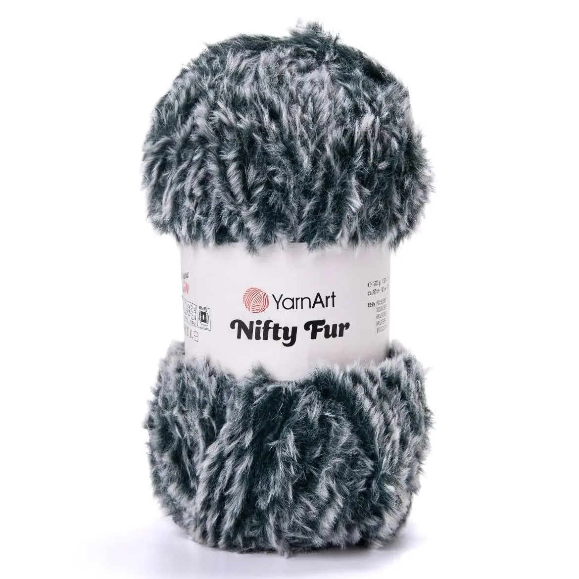 Pletací příze YarnArt NIFTY FUR 8419 šedo-bílá, chlupatá, efektní, 100g/80m