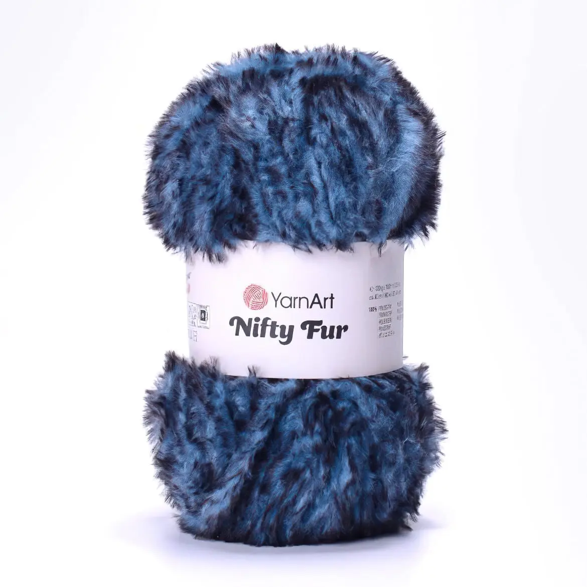 Pletací příze YarnArt NIFTY FUR 8422 modro-černá, chlupatá, efektní, 100g/80m