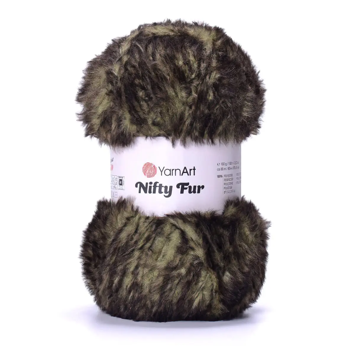 Pletací příze YarnArt NIFTY FUR 8423 zeleno-hnědá, chlupatá, efektní, 100g/80m
