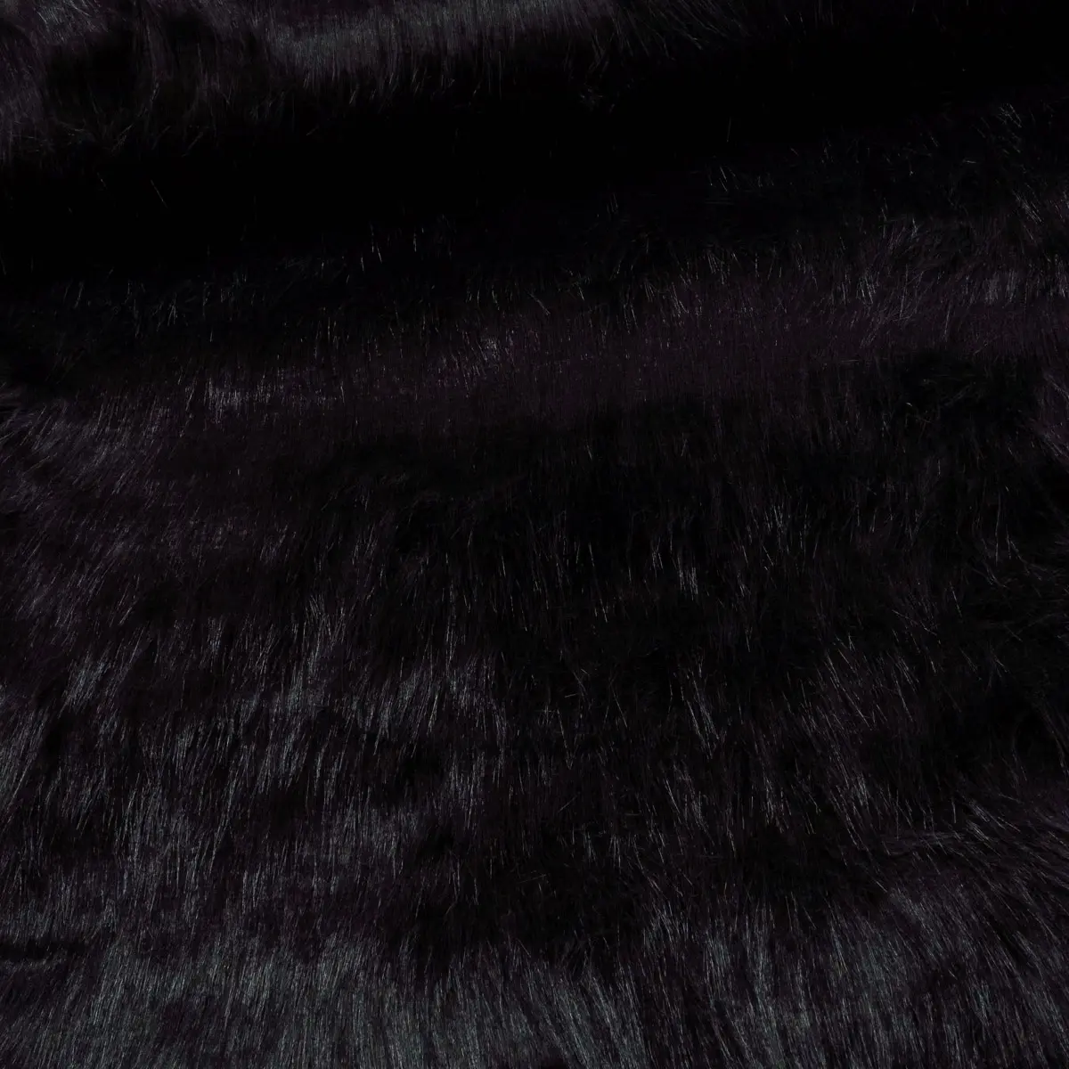 Plyš / umělá kožešina PELO FANTASIA DLOUHÝ CHLUP, černá, šíře 150cm (metráž)