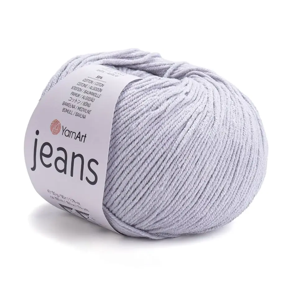 Pletací / háčkovací příze YarnArt JEANS 80 světle šedá, jednobarevná, 50g/160m