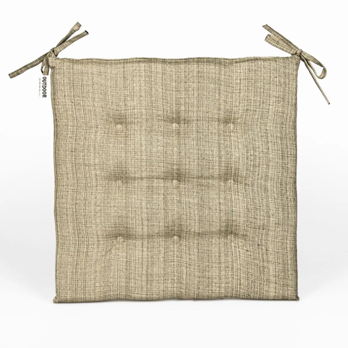 Avax Prošívaný sedák OUTDOOR nepromokavý, žíhaný světlý khaki, čtverec 40x40cm