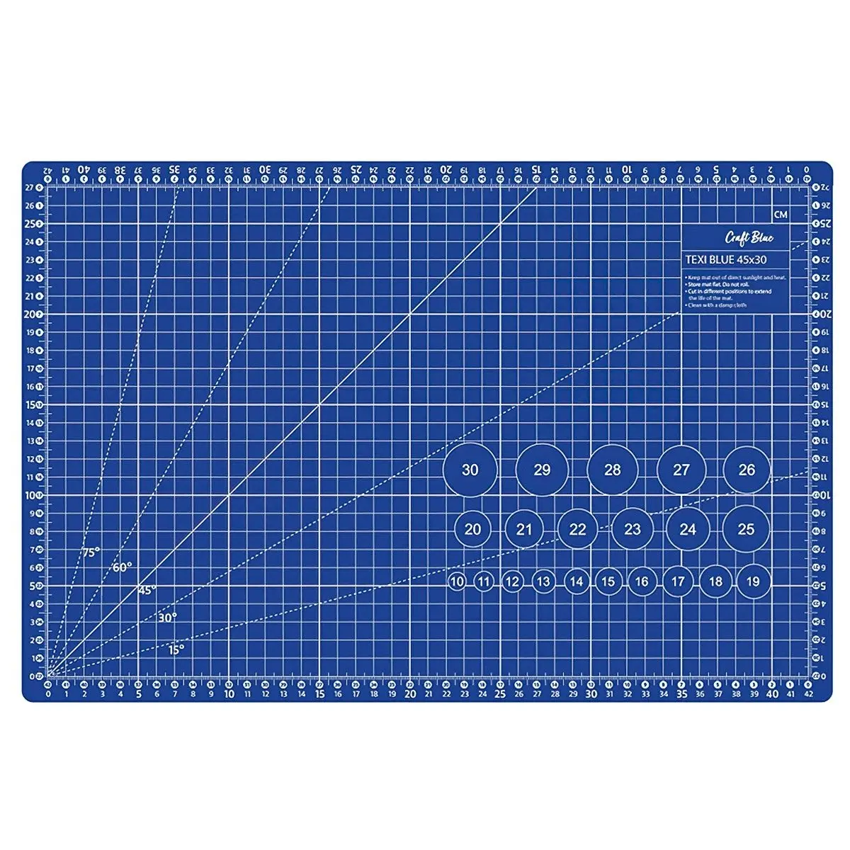 STRIMA Řezací podložka na látky, patchwork TEXI BLUE S, samosvorná, modrá, 45x30cm, vel. S , tloušťka 3mm