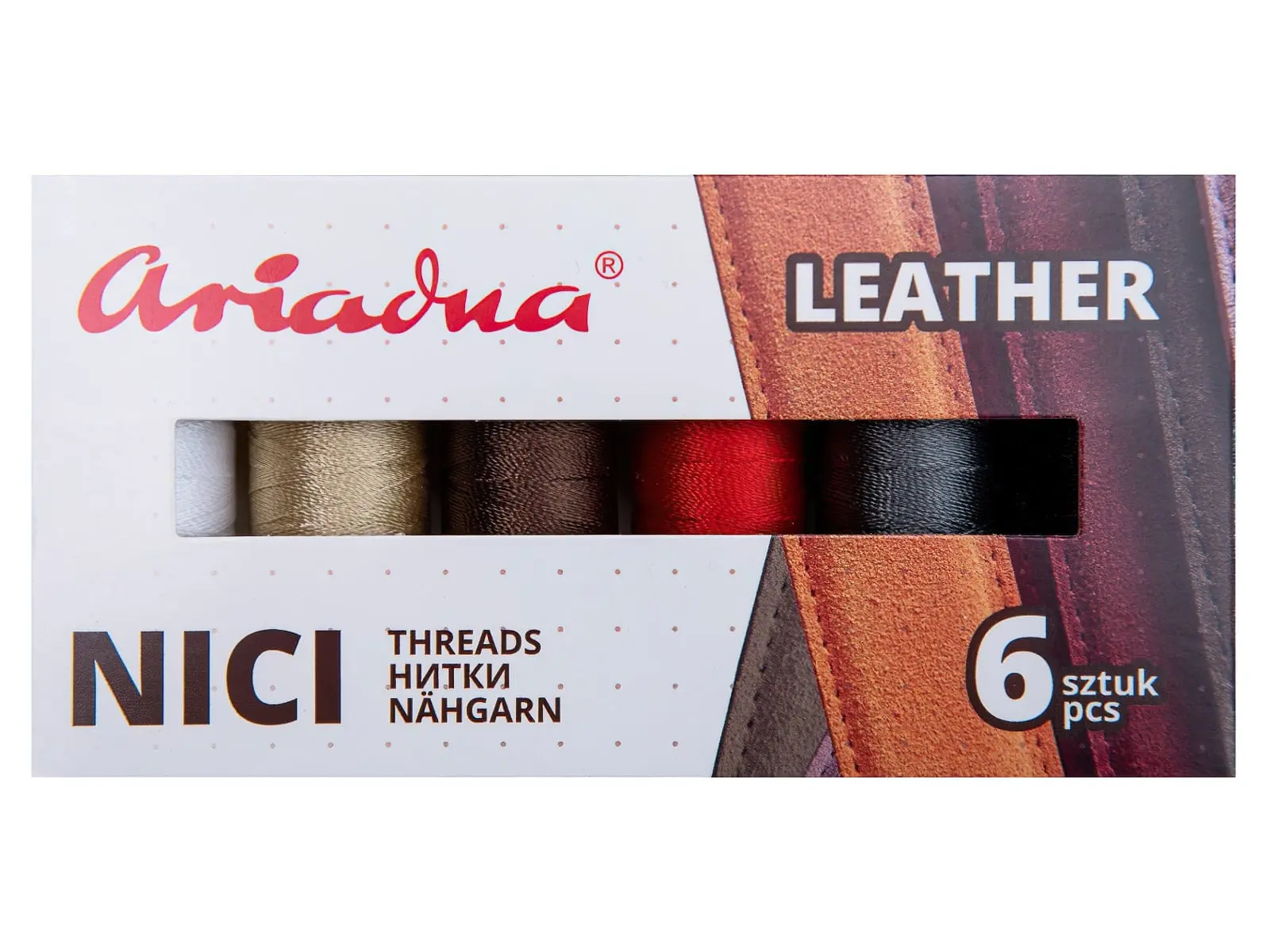 Strima Sada speciálních nití na kůži LEATHER Tytan 60E/120m, mix barev, návin 120m, 6 kusů v balení