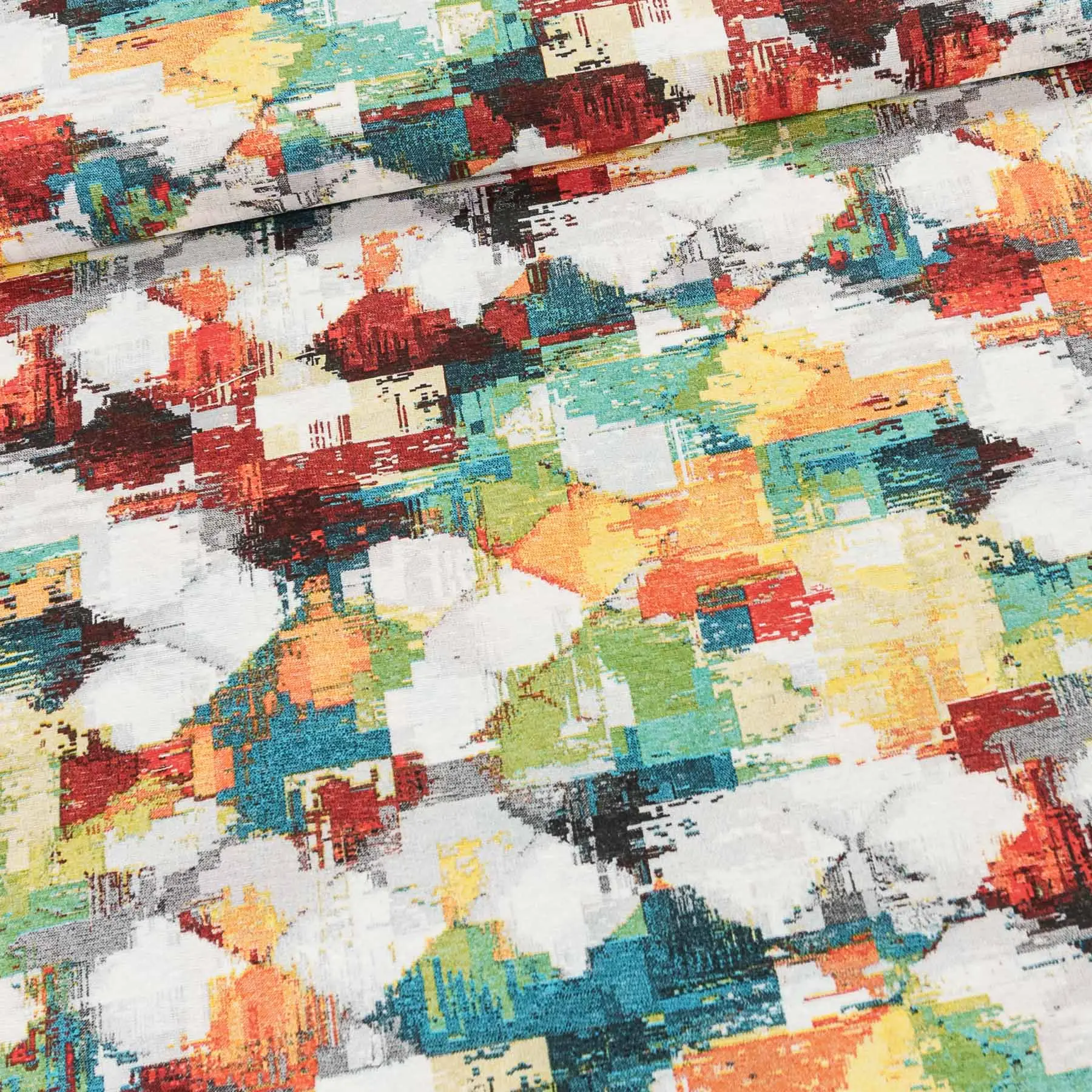 Směsové plátno MULTICOLOR BARVY, barevné šmouhy, š.140cm (látka v metráži)