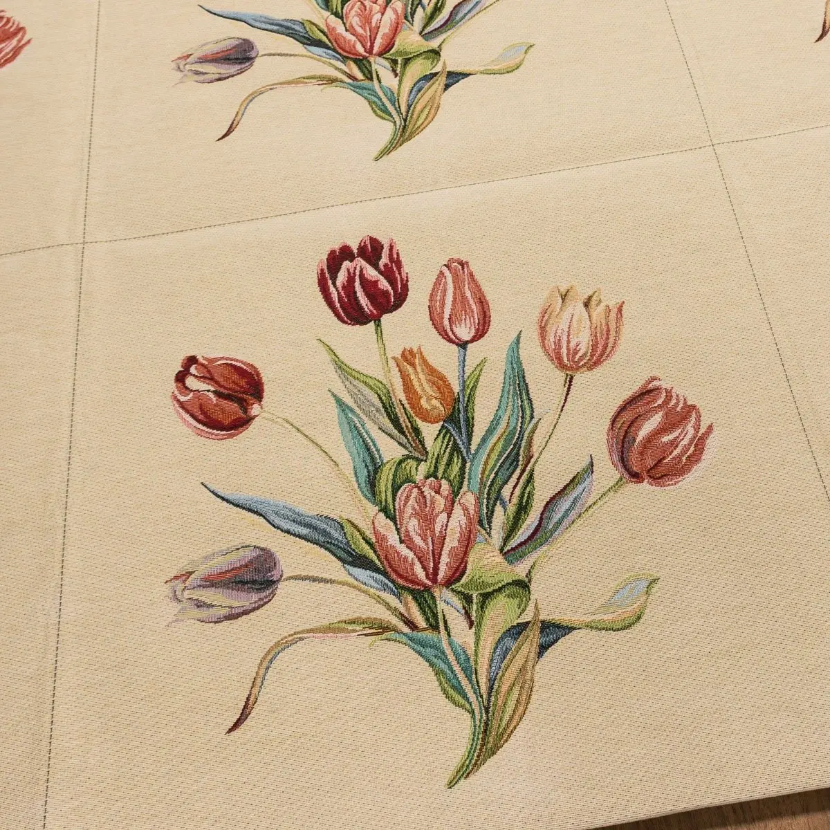 Směsové plátno / panel DASMA tulipány, růžová 48 x 48cm
