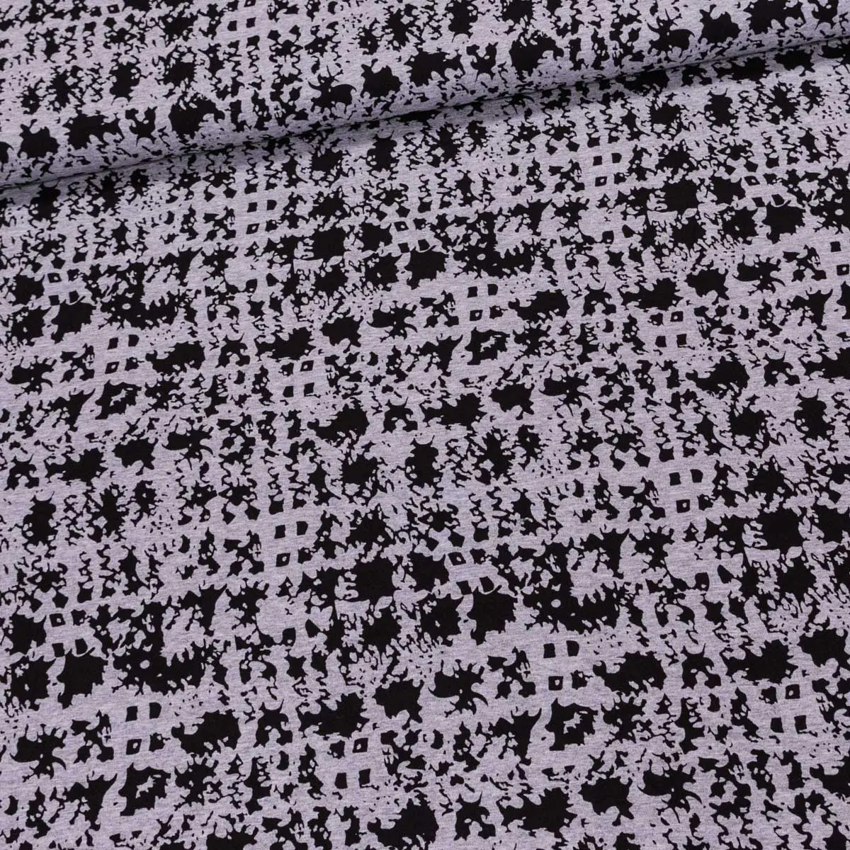 Viskózový úplet N10337, černo-šedý vzor, š.145cm (látka v metráži)