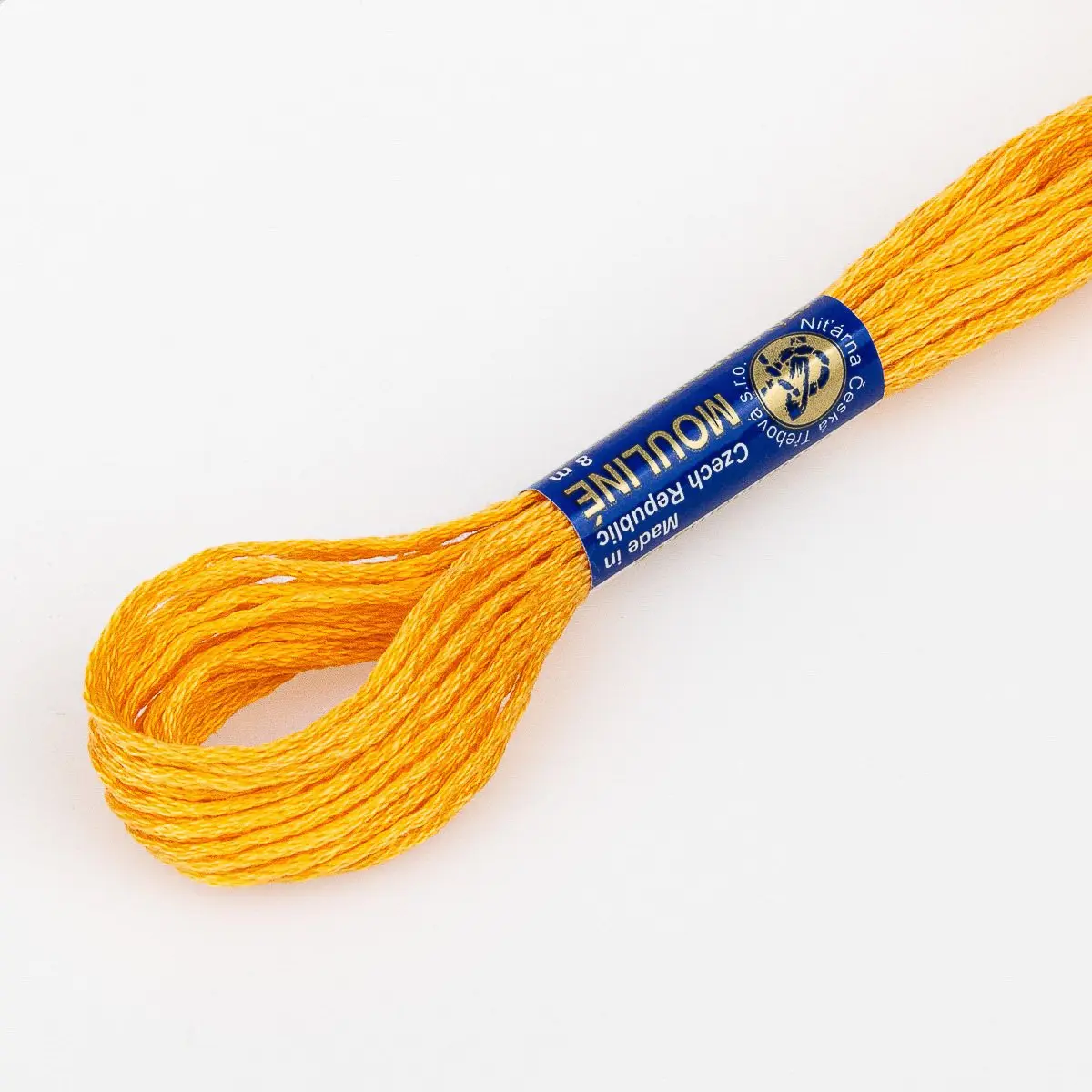 Niťárna Vyšívací příze MOULINE / MULINKA 2182 zlatobýl světle oranžová, jednobarevná, 2g/8m