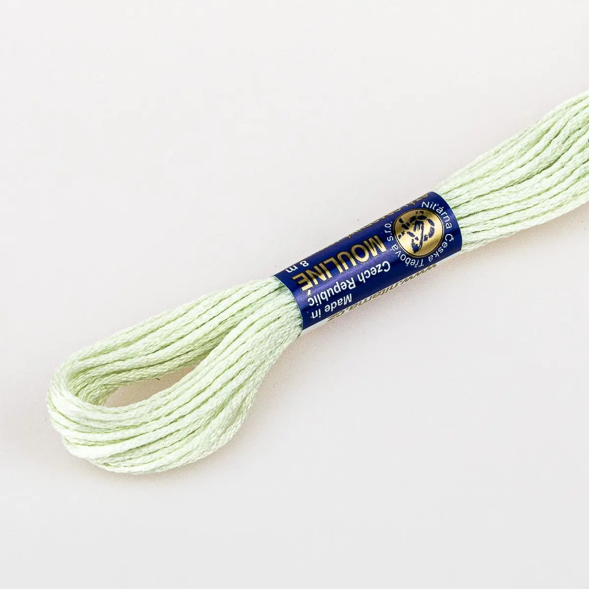 Niťárna Vyšívací příze MOULINE / MULINKA 6202 béžovo-zelená, jednobarevná, 2g/8m