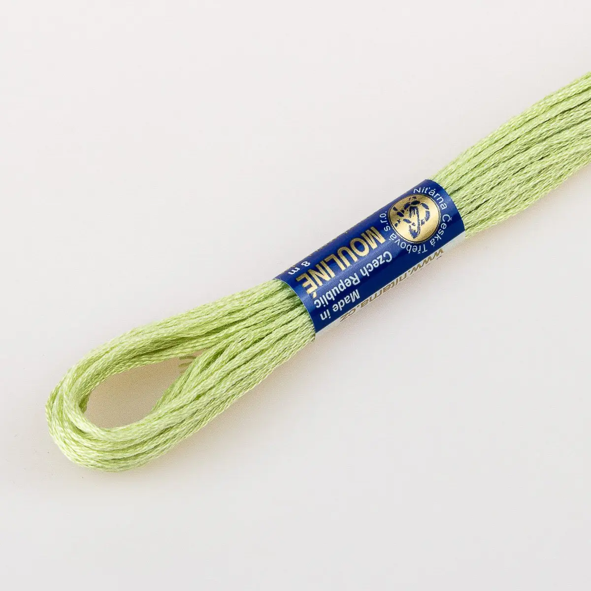 Niťárna Vyšívací příze MOULINE / MULINKA 6222 žluto-zelená, jednobarevná, 2g/8m