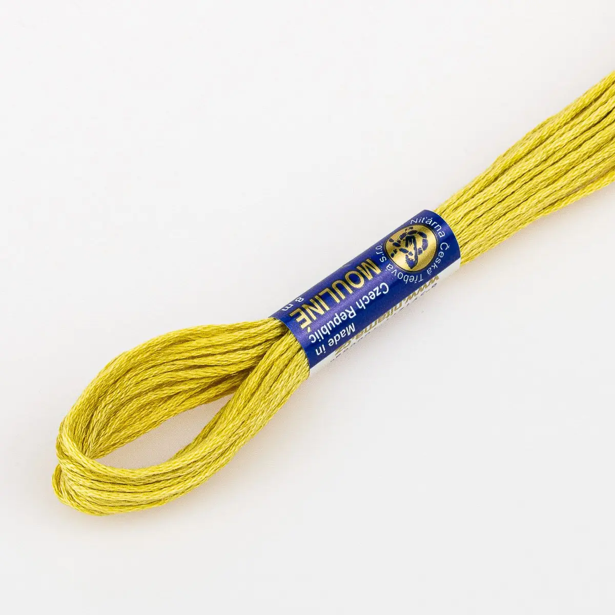 Niťárna Vyšívací příze MOULINE / MULINKA 6722 hnědožlutá zelená, jednobarevná, 2g/8m