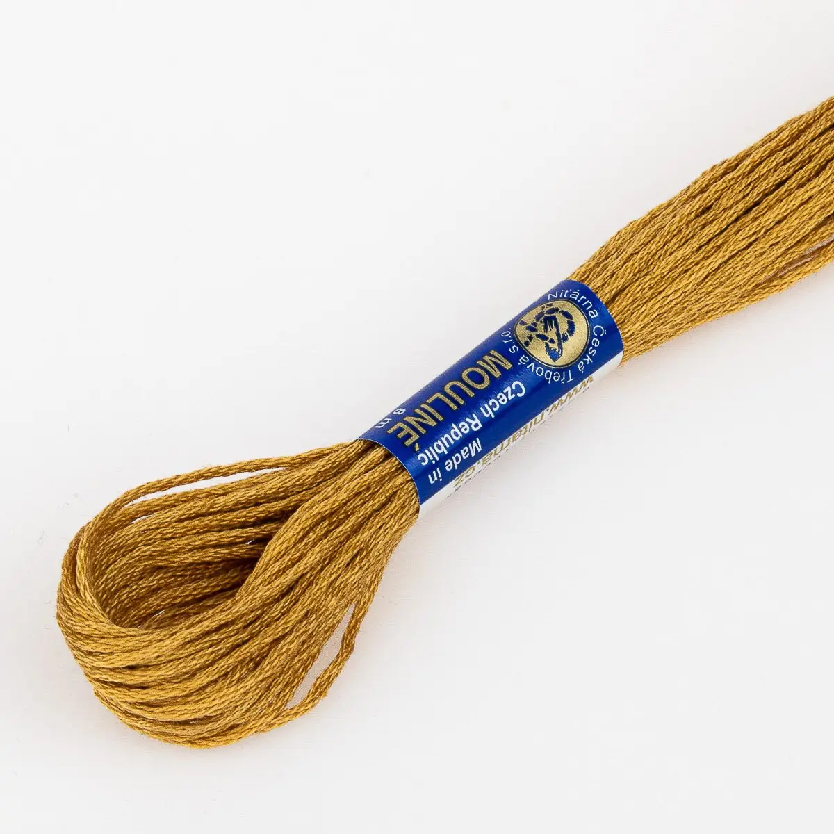 Niťárna Vyšívací příze MOULINE / MULINKA 7142 zlato-hnědá, jednobarevná, 2g/8m