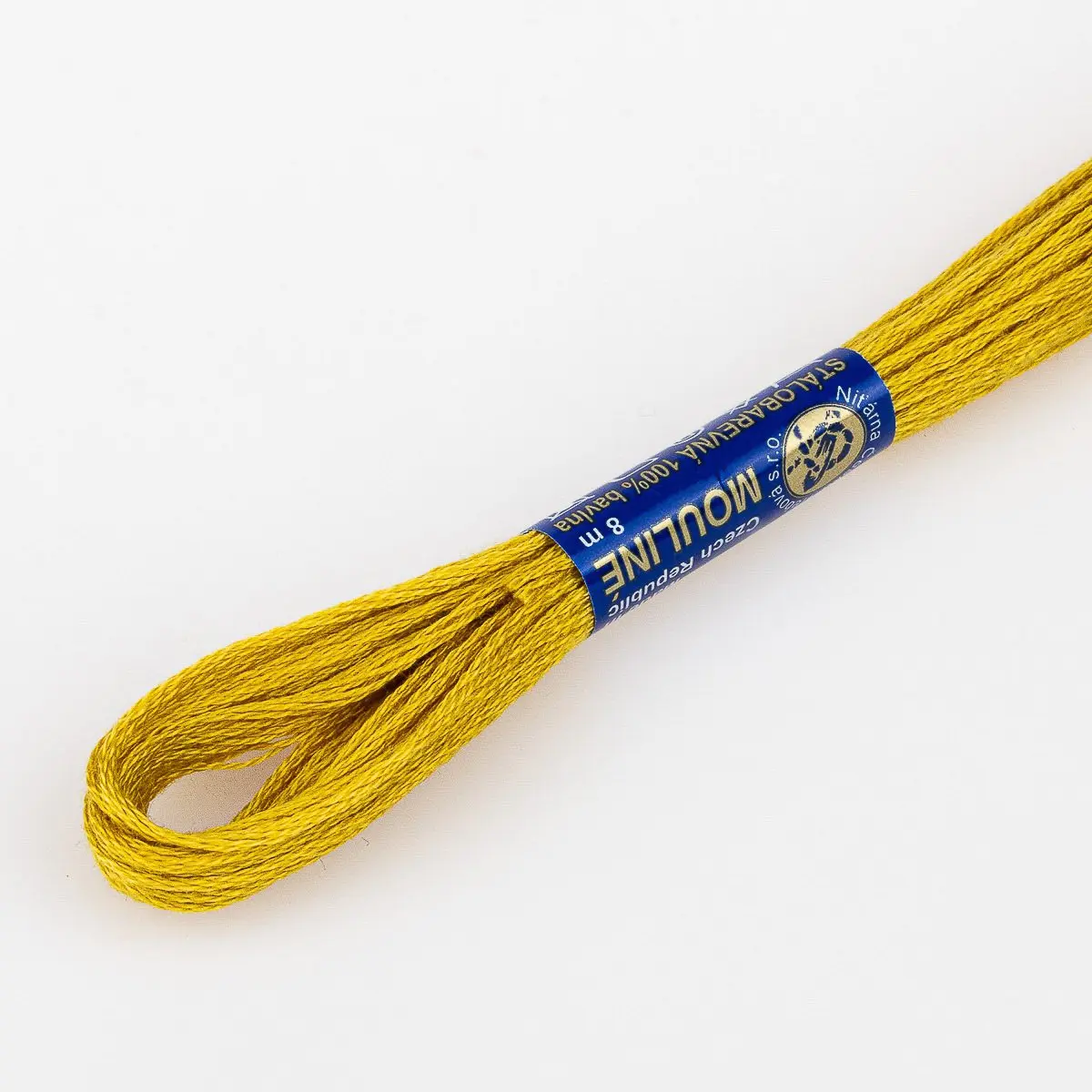 Niťárna Vyšívací příze MOULINE / MULINKA 7182 hořčicová, jednobarevná, 2g/8m
