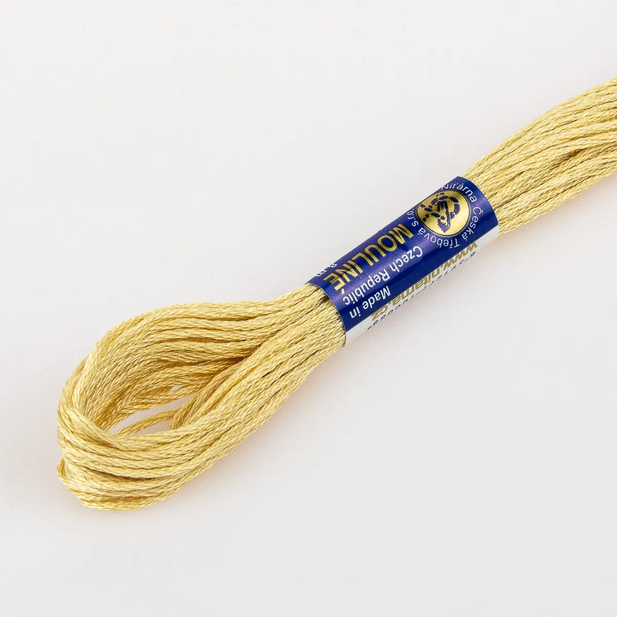 Niťárna Vyšívací příze MOULINE / MULINKA 7222 žlutohnědá béžová, jednobarevná, 2g/8m