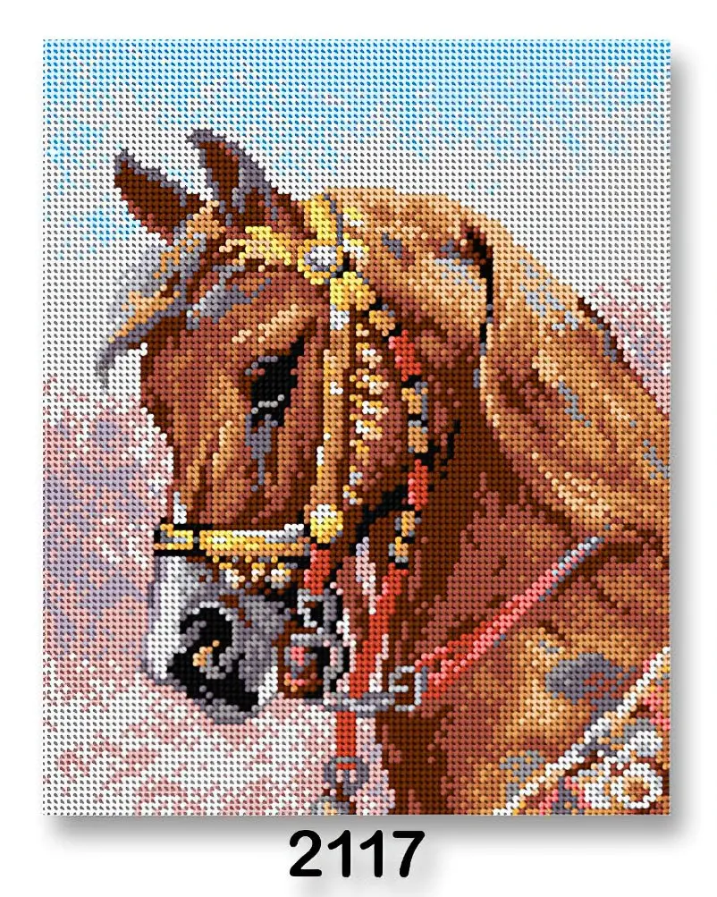Stoklasa Vyšívací předloha, obrázek na vyšívání 70240/2117, hlava koně, hnědá, 24x30cm