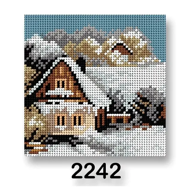 Stoklasa Vyšívací předloha, obrázek na vyšívání 70244/2242, dům zima 1, šedá, 15x15cm