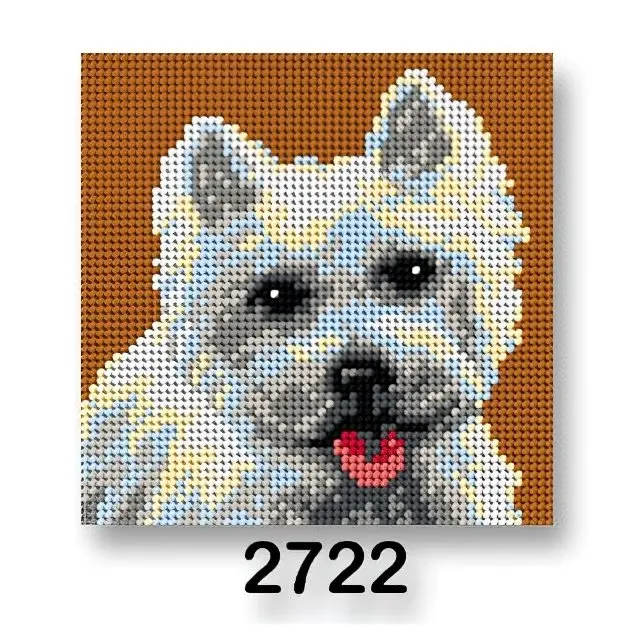VTC Vyšívací předloha, obrázek na vyšívání 70244/2722 West Highland White teriér, rezavá, 15x15cm