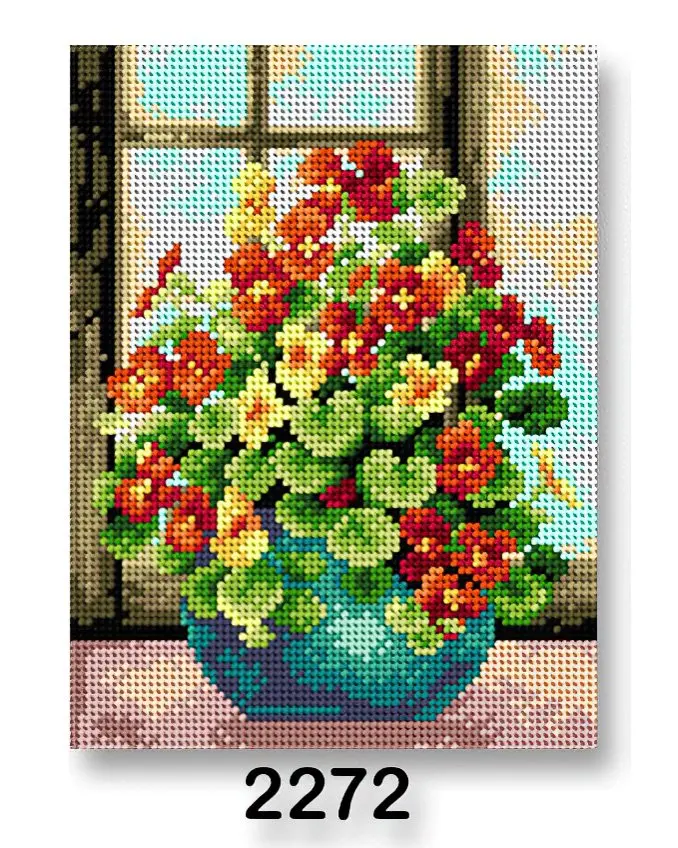 Stoklasa Vyšívací předloha, obrázek na vyšívání 70246/2272, květiny 3, červeno-zelená, 18x24cm