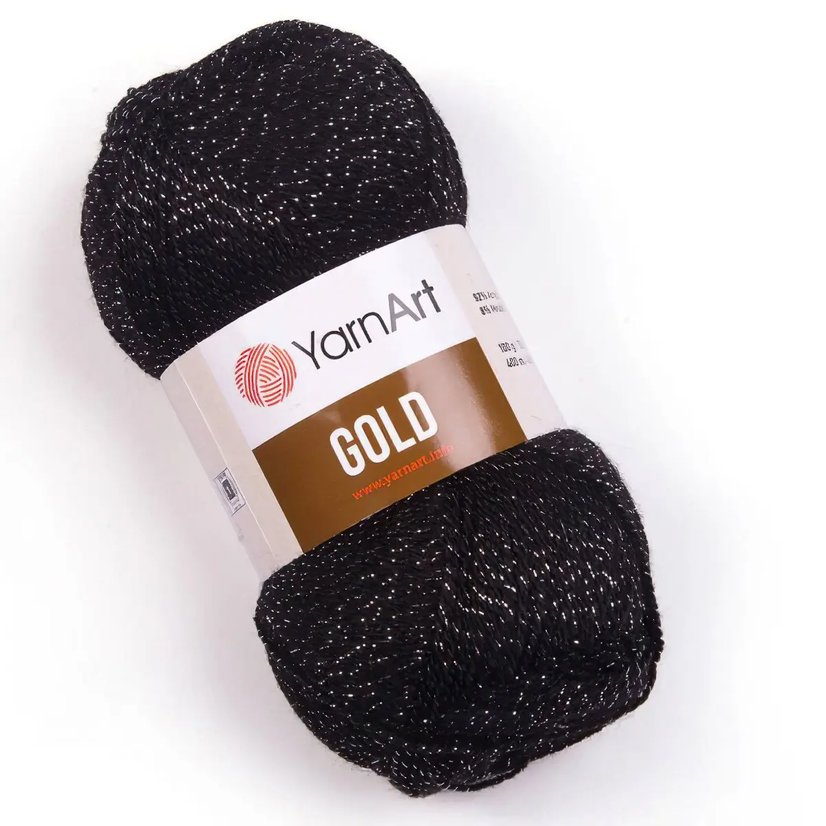 Pletací příze YarnArt GOLD 13284 černá, efektní, 100g/400m