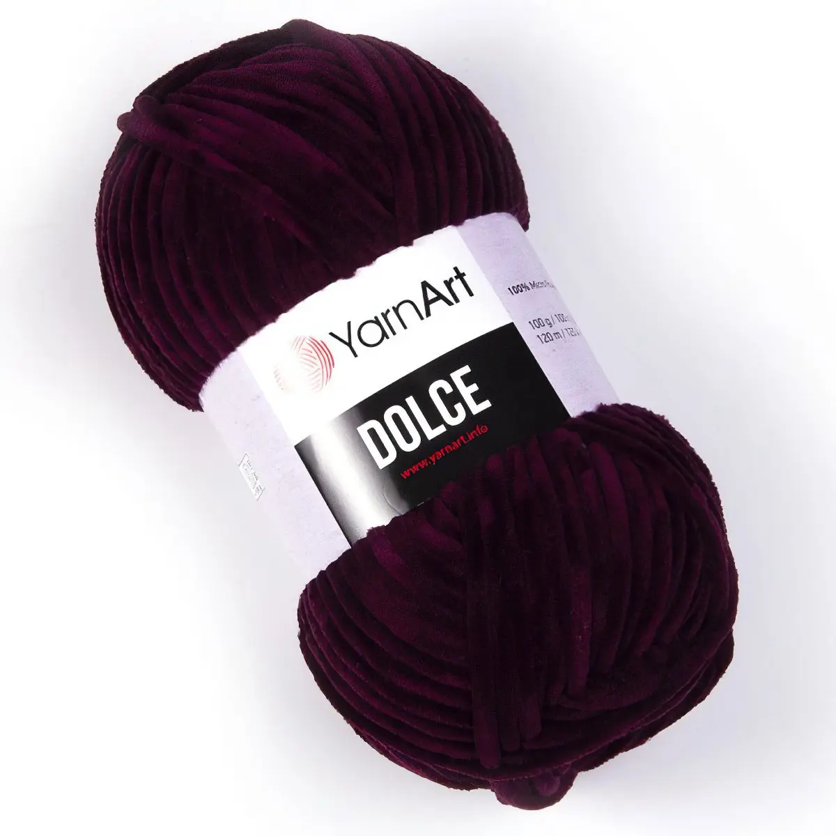 Pletací příze YarnArt DOLCE 780 tmavá vínová, efektní, 100g/120m