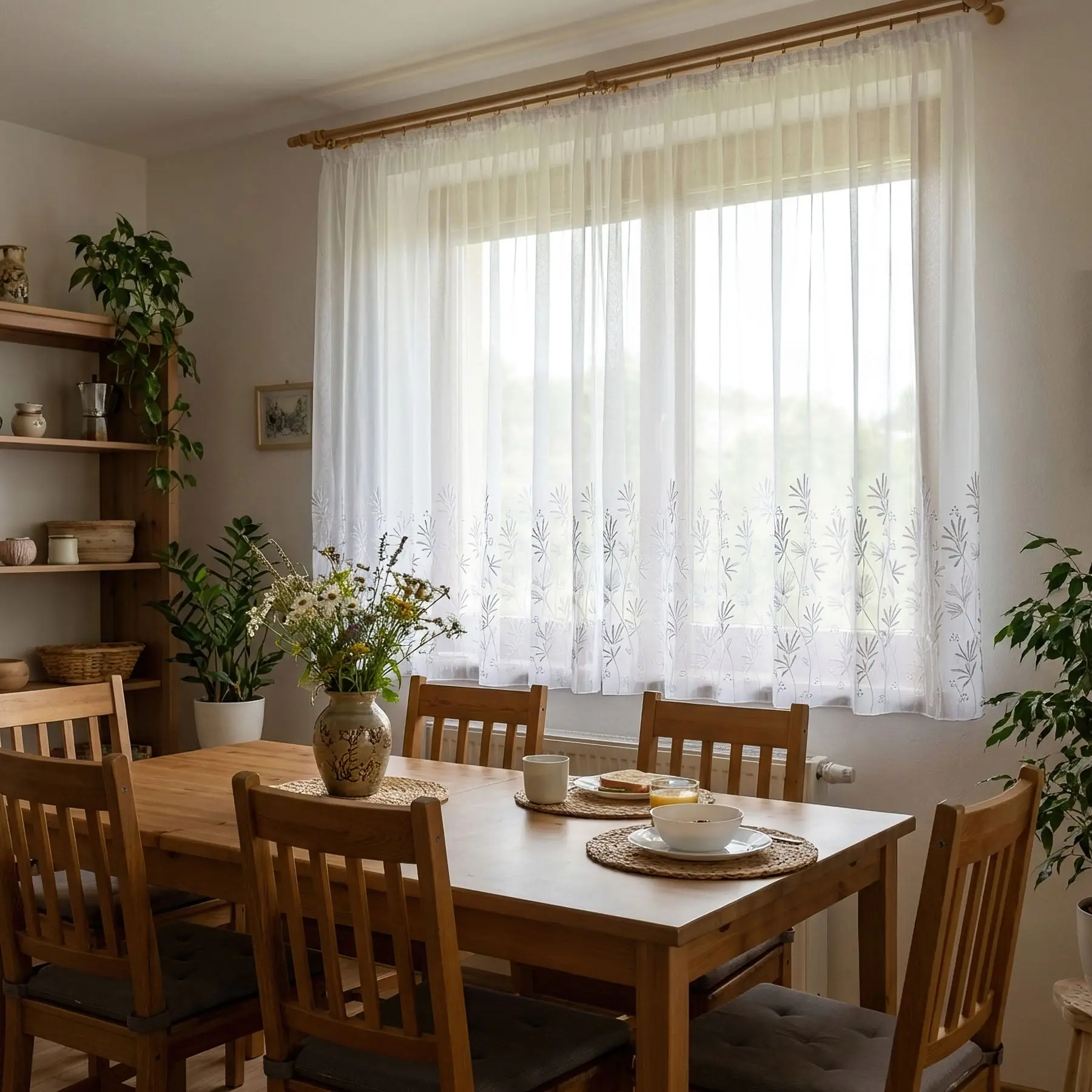 Forbyt záclona sablé 30915 MARKIZET, vyšívané květiny, s olůvkem, bílá, výška
