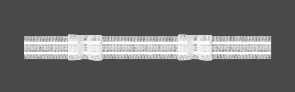 MAGAM Záclonová řasící páska, stuha F2/Z-200, dva sklady, řasení 1:2, transparentní, šířka 2,5cm (v metráži)