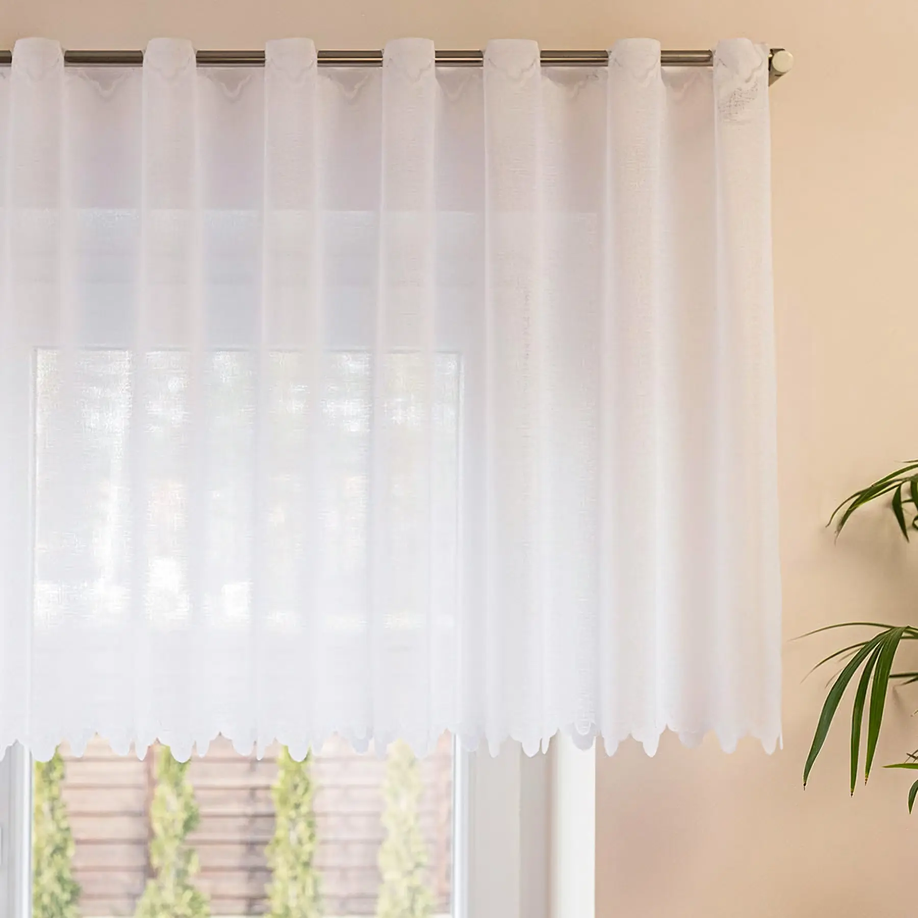 Forbyt žakárová vitrážová záclona ALICE 361910, žíhaná, bílá, výška