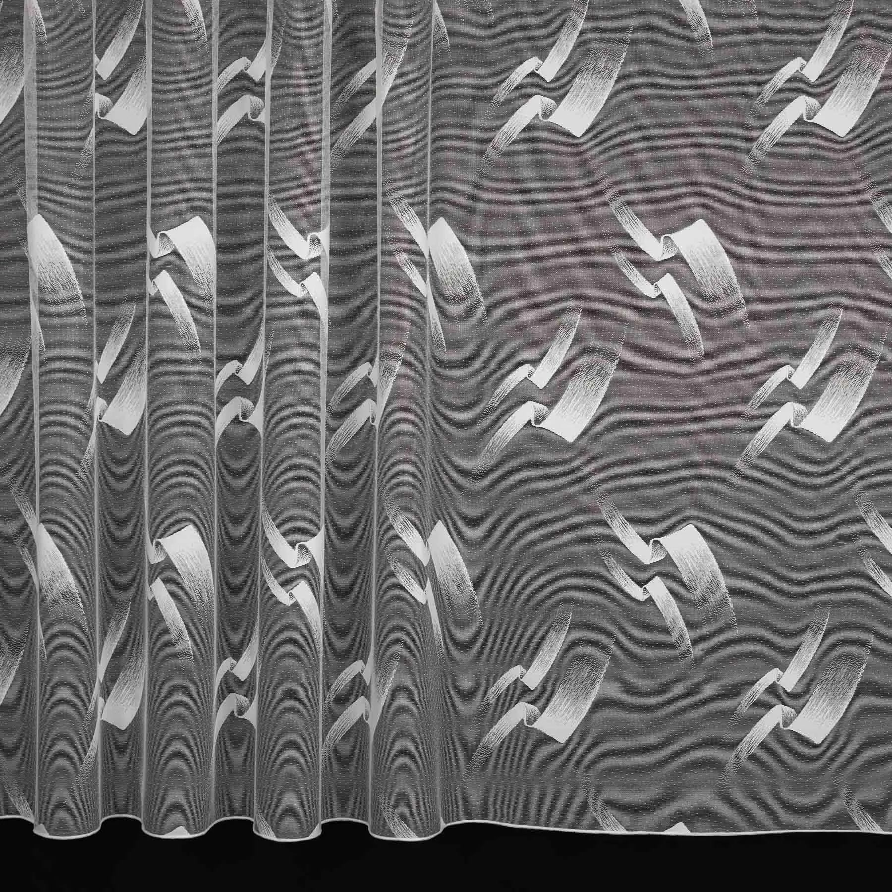 Brilltex žakárová záclona 510, celoplošný vzor, šmouhy, s olůvkem, bílá, výška