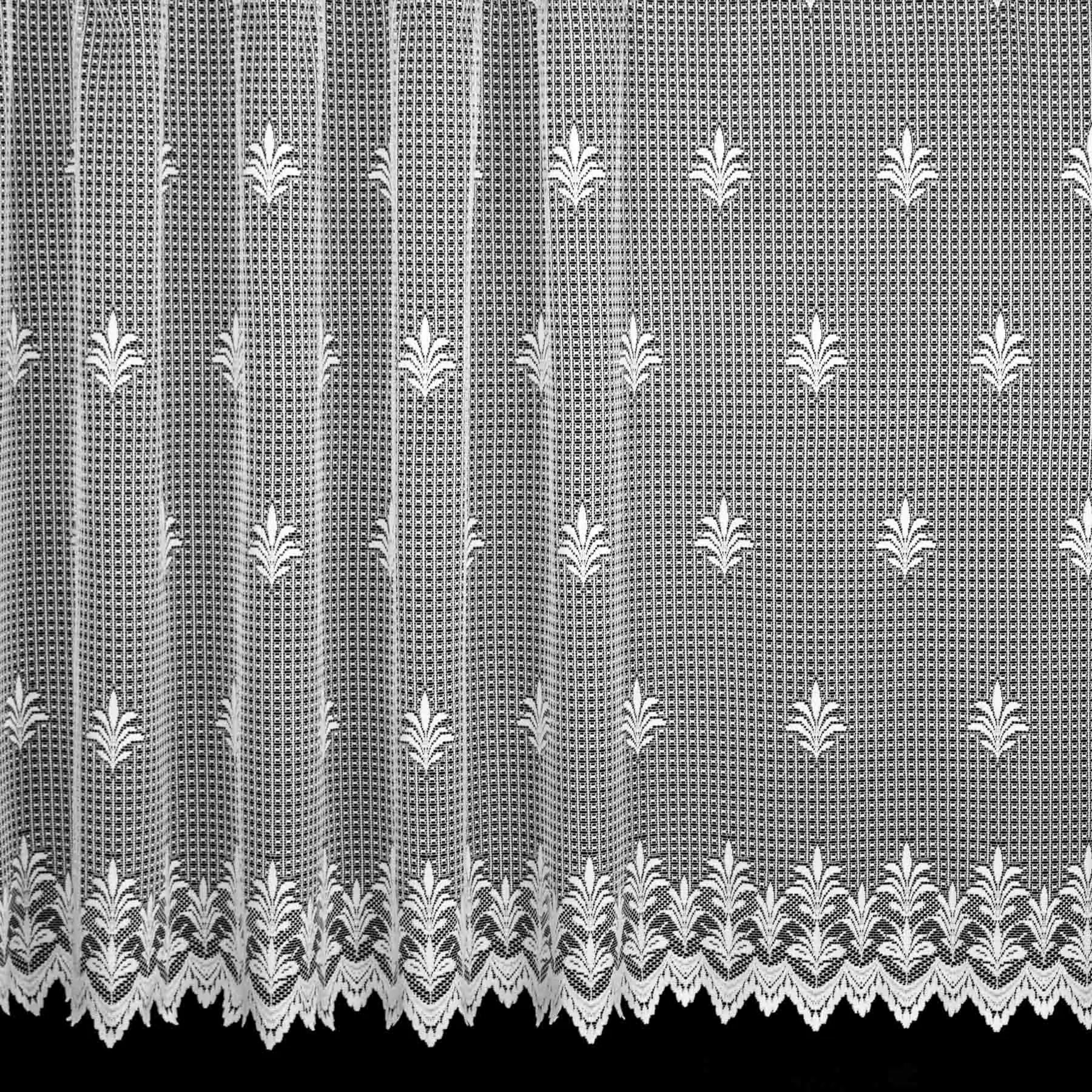 Českomoravská textilní žakárová záclona V817, ornamenty,, s bordurou, bílá, výška
