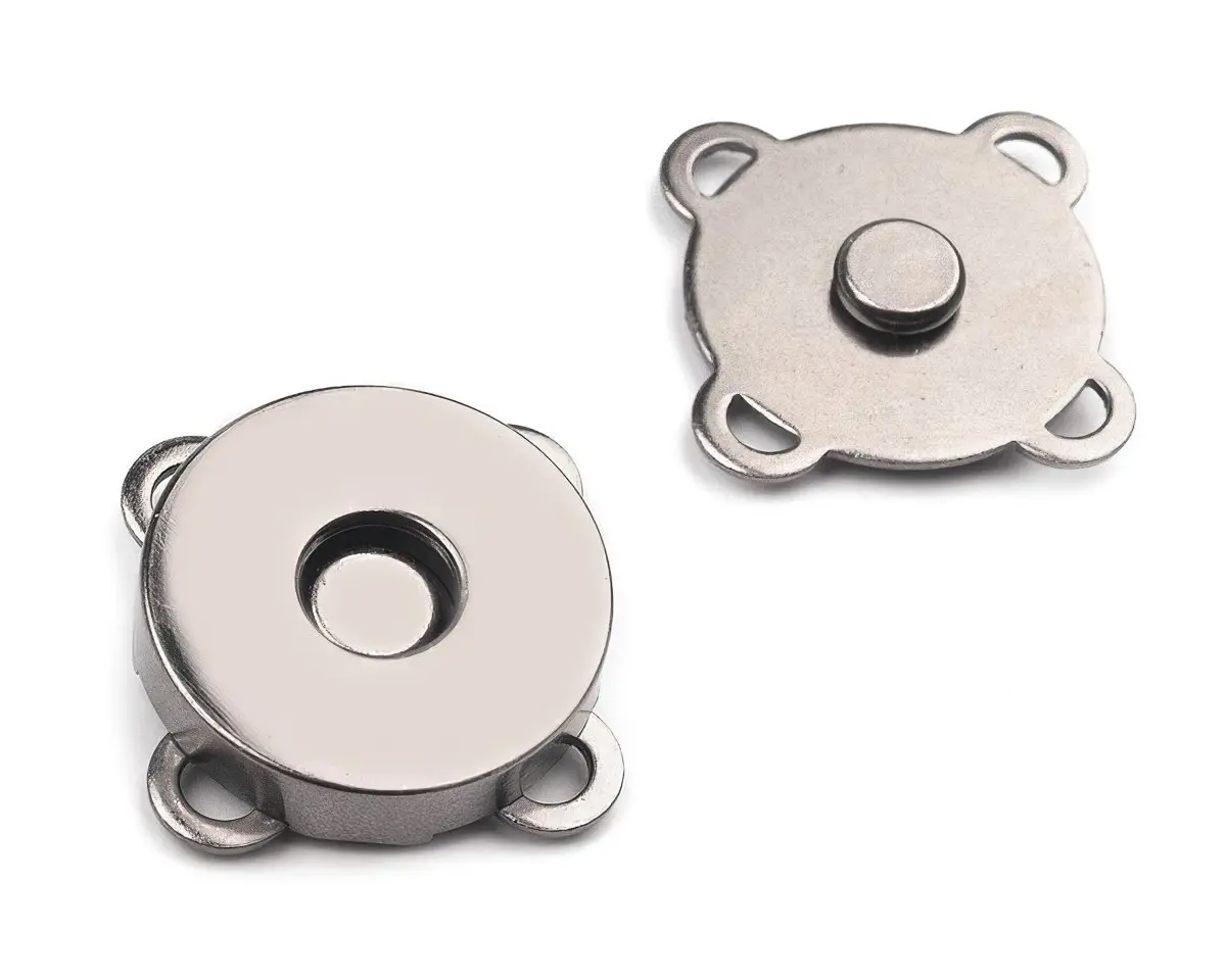 Stoklasa zapínání na kabelku 730018/1, průměr 18mm, magnetické, černý nikl, kov, 1 pár