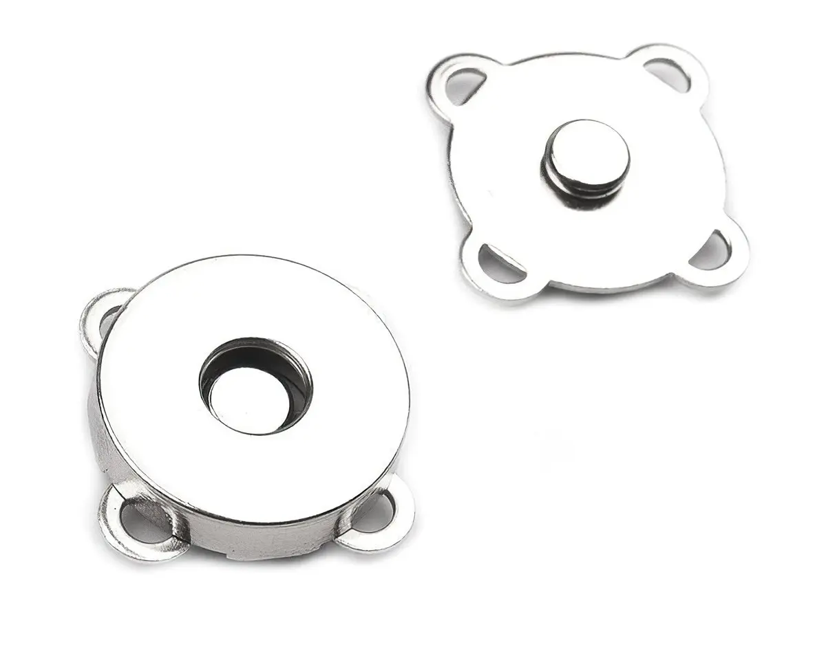 Stoklasa zapínání na kabelku 730018/3, průměr 18mm, magnetické, nikl, stříbrná, kov, 1 pár