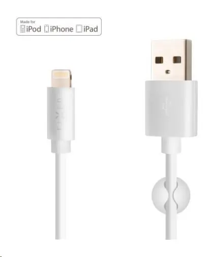 FIXED datový a nabíjecí kabel Lightning, 2 metry, MFI, 2,4A, bílý