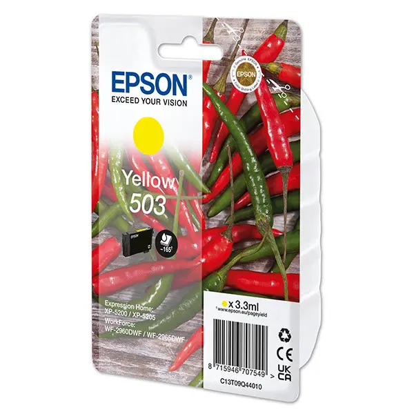 Epson 503 inkoustová náplň 1 kusů Originální Standardní výtěžnost Žlutá C13T09Q44010